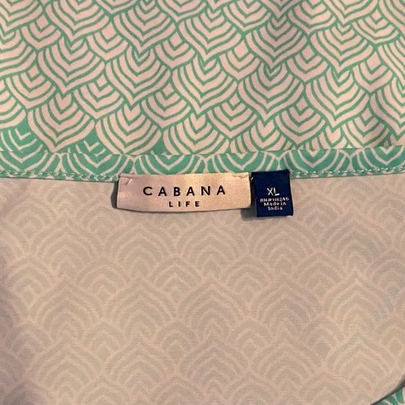 Cabana Life Womens Bora Bora Shift Dress Mint Green Aqua Sz XL swim cover pocket