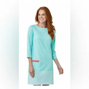 Cabana Life Womens Bora Bora Shift Dress Mint Green Aqua Sz XL swim cover pocket