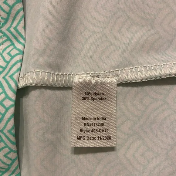 Cabana Life Womens Bora Bora Shift Dress Mint Green Aqua Sz XL swim cover pocket