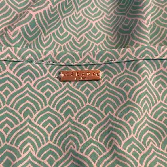 Cabana Life Womens Bora Bora Shift Dress Mint Green Aqua Sz XL swim cover pocket