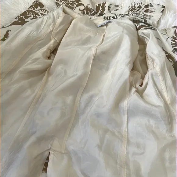 CAbi 461 Wimbledon Courtside Trench Coat Jacket Metallic Gold Ivory Sz Medium