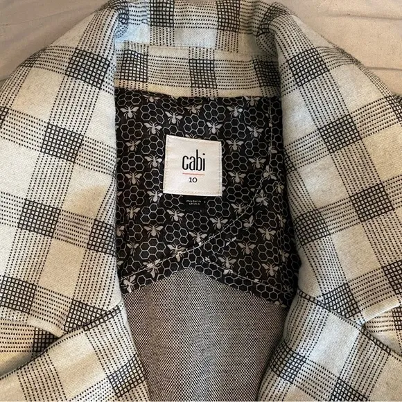Cabi Plaid Valentina Asymmetrical Blazer Jacket Size 10