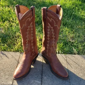Caboots Brown Calfskin Western Cowboy Boots size 9.5 D round toe