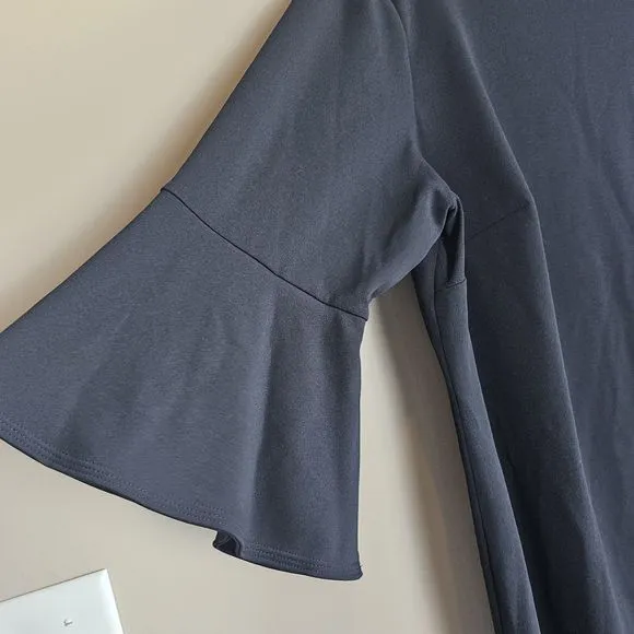 Calvin Klein 20W NWT Black Bell Sleeve Boat Neck Sheath Dress Casual‎ Formal