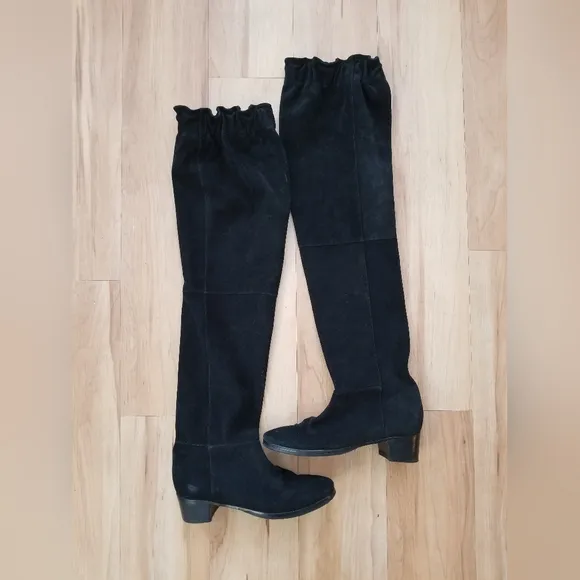 Calvin Klein Overheard Over-The-Knee Suede Black Boots Size 8.5
