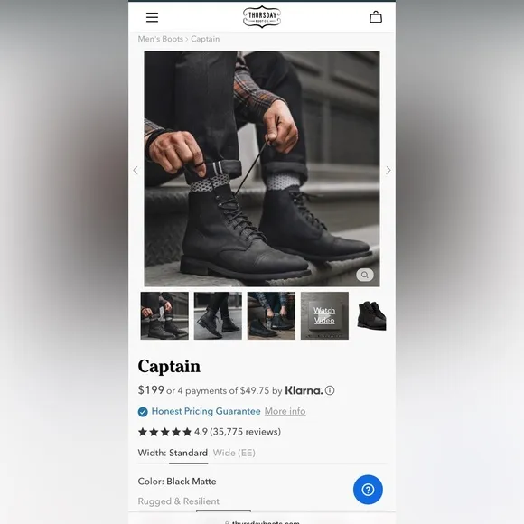 Captain, Rugged and Resilient boots from Thursday Boot Co