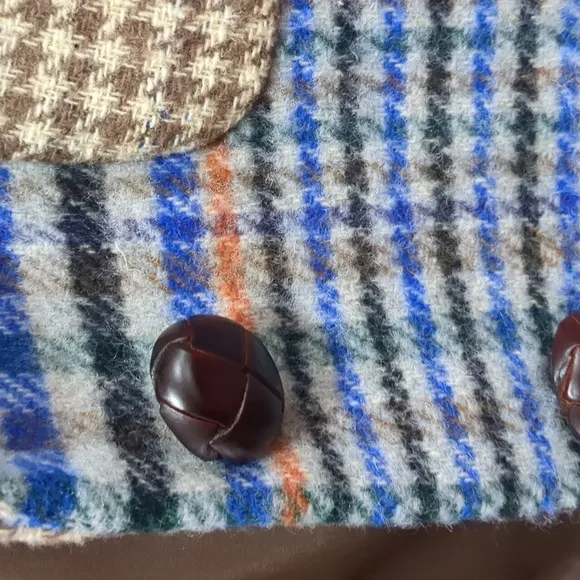 Cara Cara Brushed Tweed plaid Jacket Blazer 6