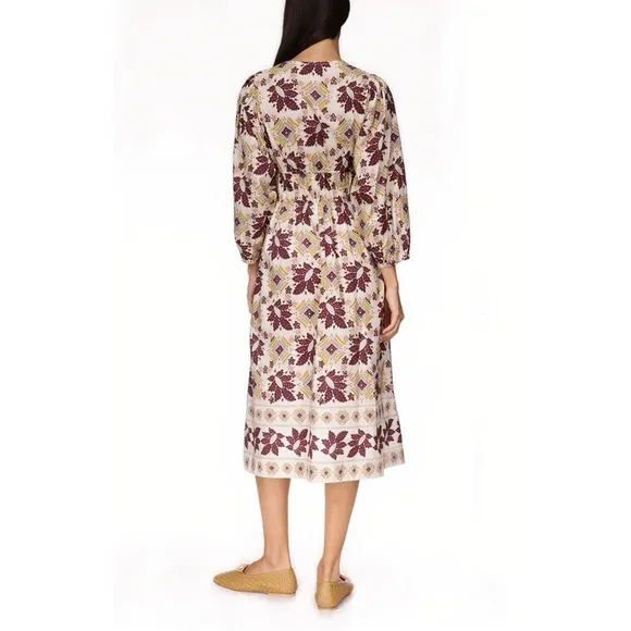 Cara Cara Midi Floral Long-Sleeve Ginger Dress