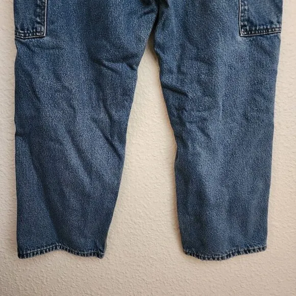 Carhartt Flannel Lined Washed Denim Dungaree Fit Men's Size 35x30