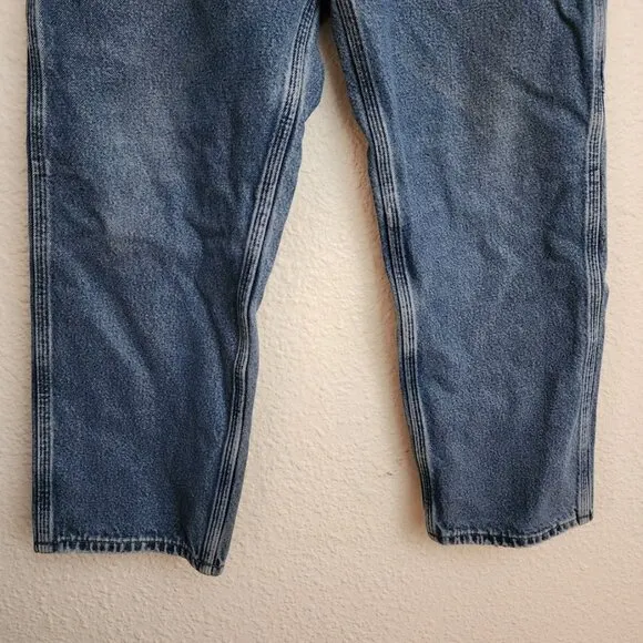 Carhartt Flannel Lined Washed Denim Dungaree Fit Men's Size 35x30
