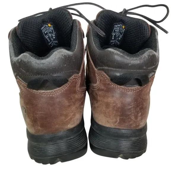 Carhartt Men 8D Brown Leather Steel Toe Waterproof