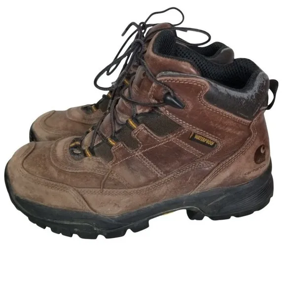 Carhartt Men 8D Brown Leather Steel Toe Waterproof