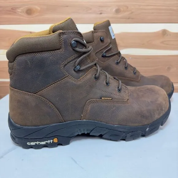Carhartt‎ Men's 6-Inch Leather Bison Brown Waterproof Work Hiker Size 14 - NEW