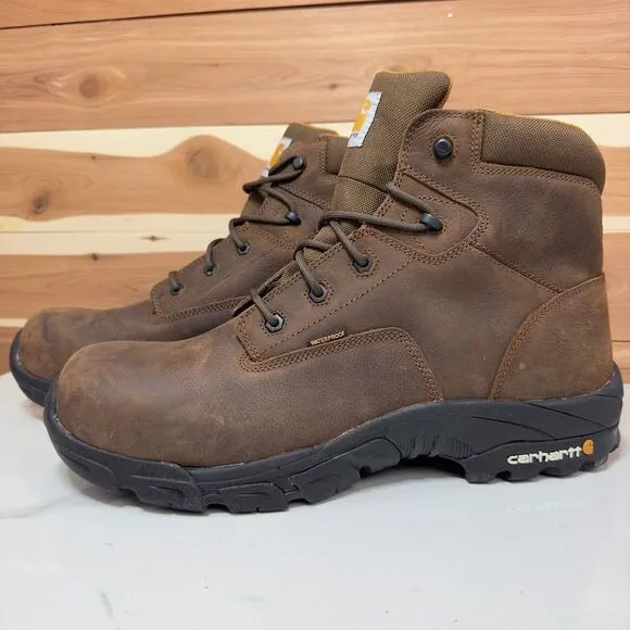 Carhartt‎ Men's 6-Inch Leather Bison Brown Waterproof Work Hiker Size 14 - NEW