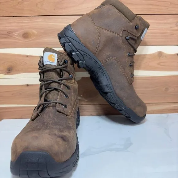Carhartt‎ Men's 6-Inch Leather Bison Brown Waterproof Work Hiker Size 14 - NEW