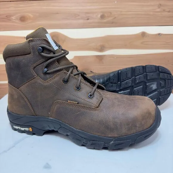 Carhartt‎ Men's 6-Inch Leather Bison Brown Waterproof Work Hiker Size 14 - NEW
