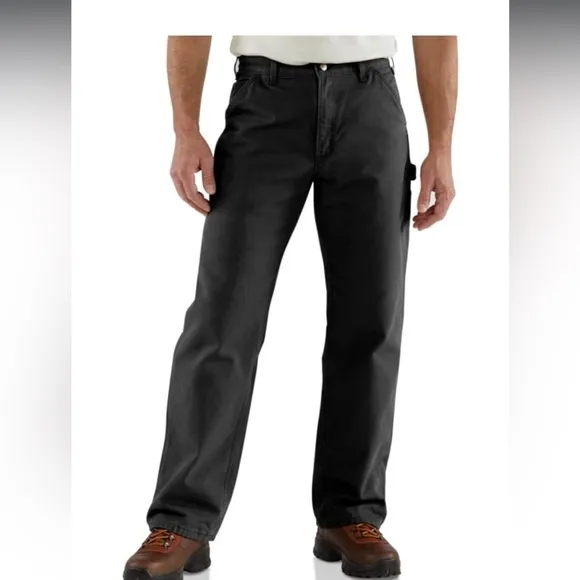 Carhartt Men's Loose Straight Washed Duck Lined Dungaree, Black, 30W X 30L