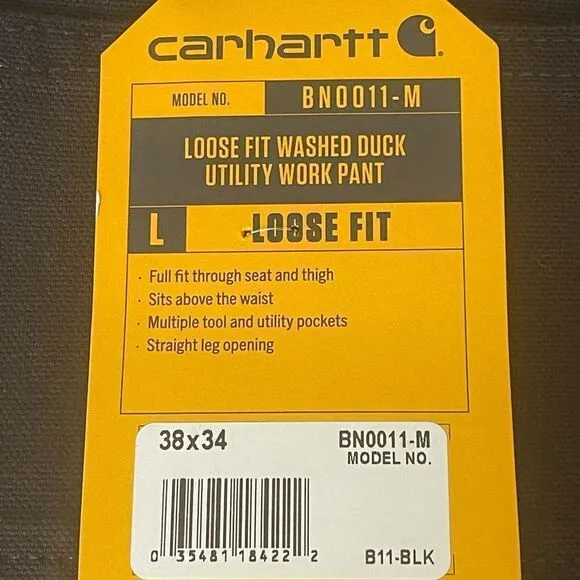 Carhartt Men's Big &amp; Tall Washed Duck Work Dungaree B11 38x34