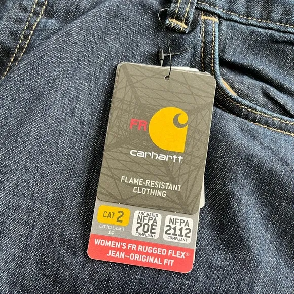 Carhartt Women's 20 Regular FR Rugged Flex Jeans Flame Resistant Denim‎ NWT