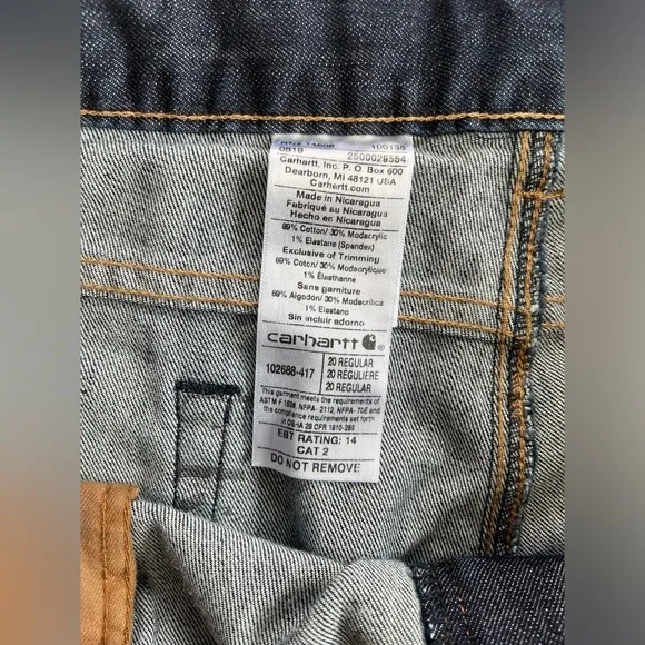 Carhartt Women's 20 Regular FR Rugged Flex Jeans Flame Resistant Denim‎ NWT