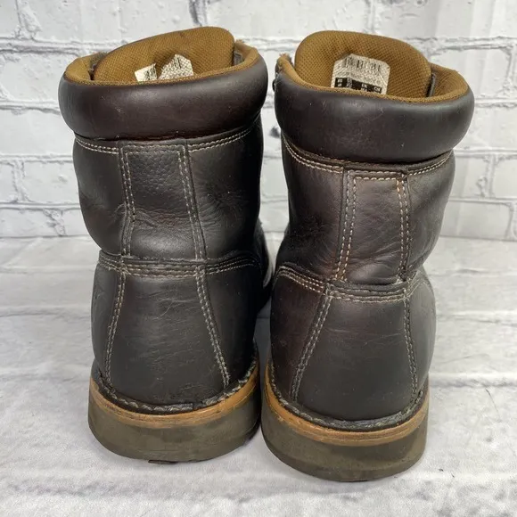 Carhartt Work Boots Mens 11.5 M Leather Soft 6&quot; Moc Toe Brown CMW6197 Waterproof