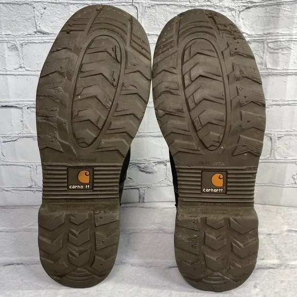 Carhartt Work Boots Mens 11.5 M Leather Soft 6&quot; Moc Toe Brown CMW6197 Waterproof