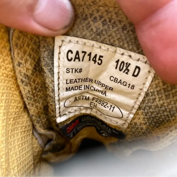 Carolina Men’s 10.5 Tan Leather Thinsulate 200 Grams Waterproof Work Boots
