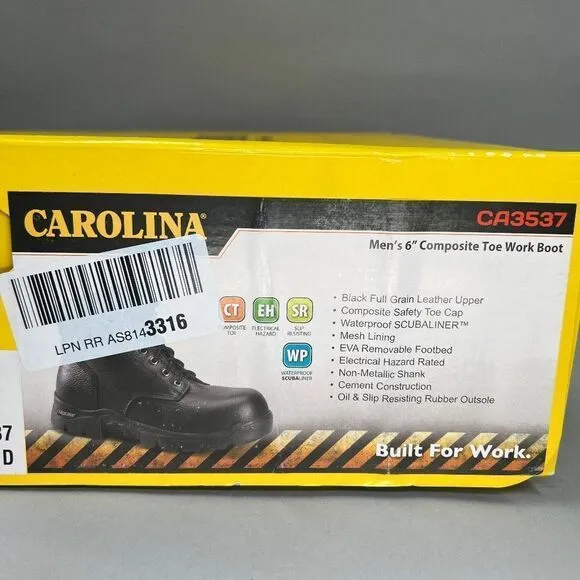 Carolina Men's Size 9 Circuit 6&quot; Composite Toe Waterproof Work Boots