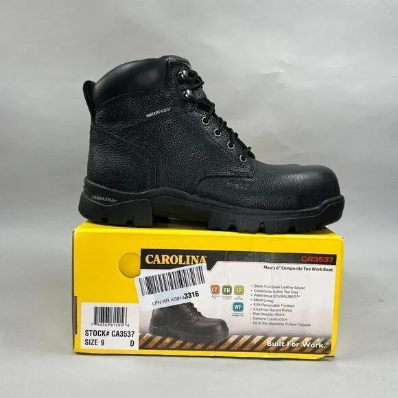 Carolina Men's Size 9 Circuit 6&quot; Composite Toe Waterproof Work Boots