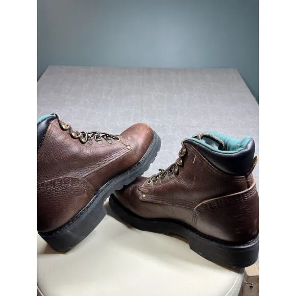 Carolina Soft Toe Lace Up Leather Work Boots made In USA Mens Size 6 2E