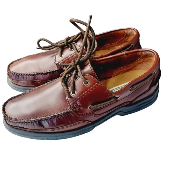 Cary Country Men's Rugged Casual Tobias Burgundy Leather Loafer Sz 10 Boat Shoe