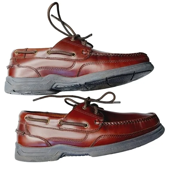 Cary Country Men's Rugged Casual Tobias Burgundy Leather Loafer Sz 10 Boat Shoe