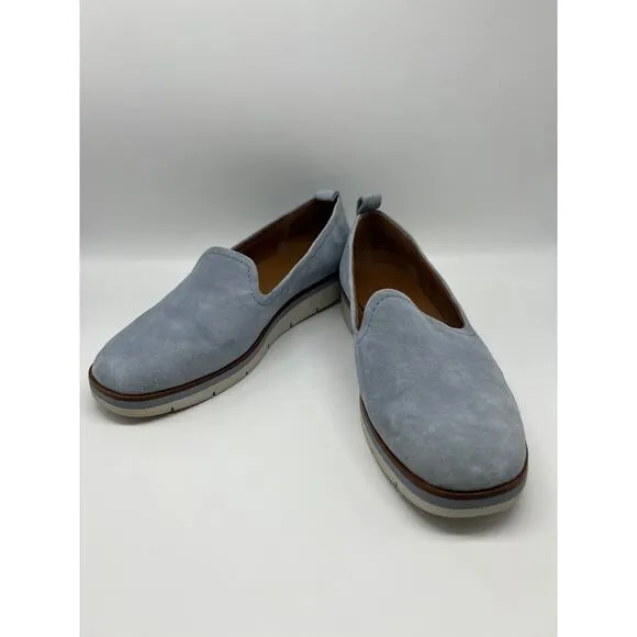 Caslon Light Blue Hadley Lea Suede Flat Slip On Loafers Casual Shoes Size 7.5M