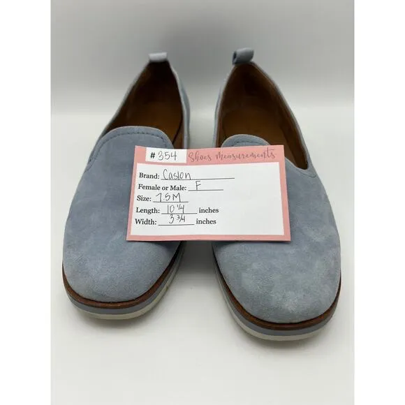 Caslon Light Blue Hadley Lea Suede Flat Slip On Loafers Casual Shoes Size 7.5M