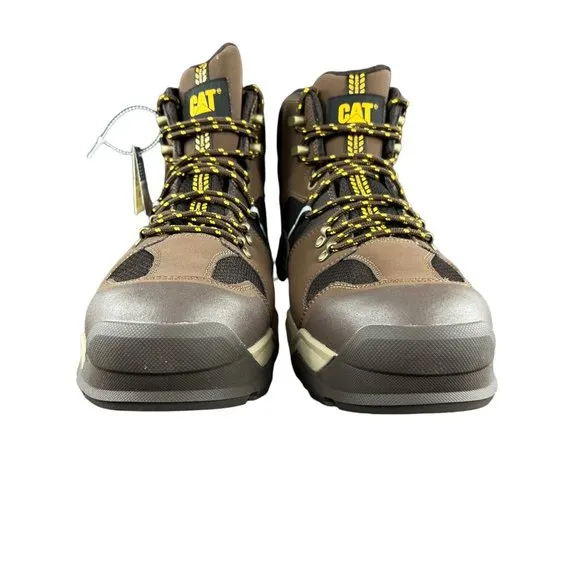 Caterpillar Men's Provoke Mid WP EH SR Brown Alloy Toe Work Boots Size 14 M