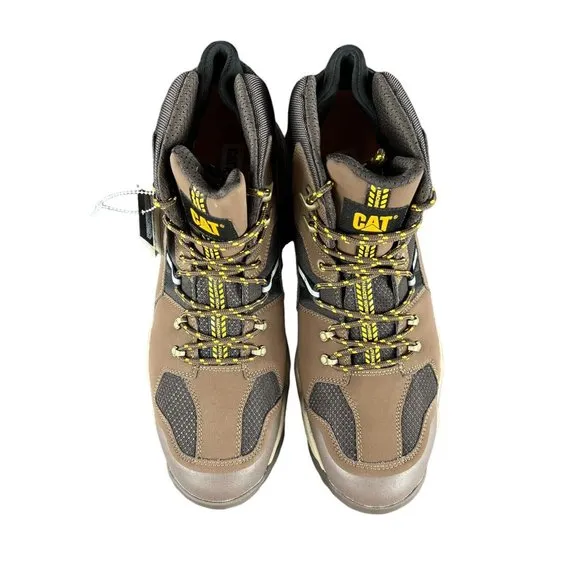 Caterpillar Men's Provoke Mid WP EH SR Brown Alloy Toe Work Boots Size 14 M