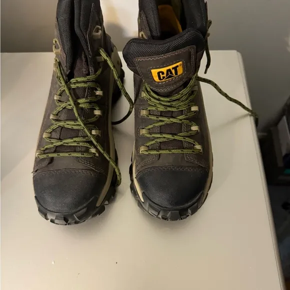 Caterpillar Rugged Brown Boots with Green Accents