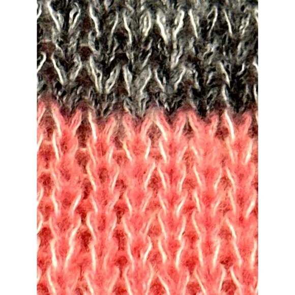 CCC Pink Gray Striped Long Open Plus Size Cardigan Sweater 5XL Tight Knit Cozy