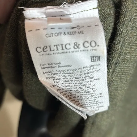 Celtic &amp; co women’s large 100% lambswool oversized sweater green capsule