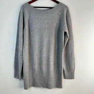 Celtic &amp; Co Womens Lambswool Gray Tunic Sweater Medium Minimalist Closet Staple
