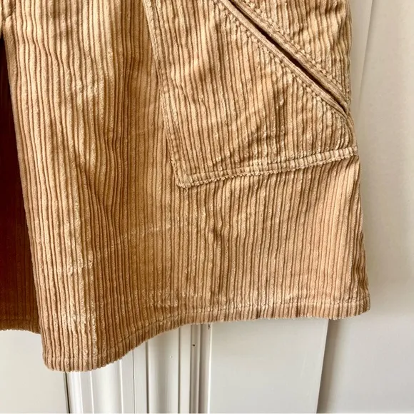 Cerruti Jeans Corduroy Pleated Mini Skirt Tan Sz S