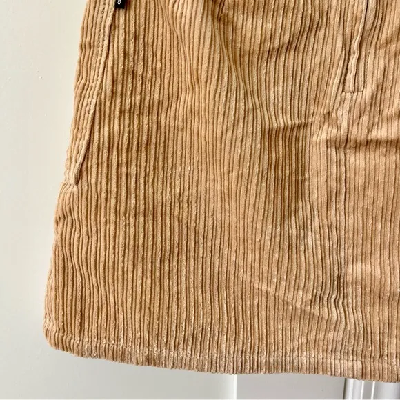 Cerruti Jeans Corduroy Pleated Mini Skirt Tan Sz S