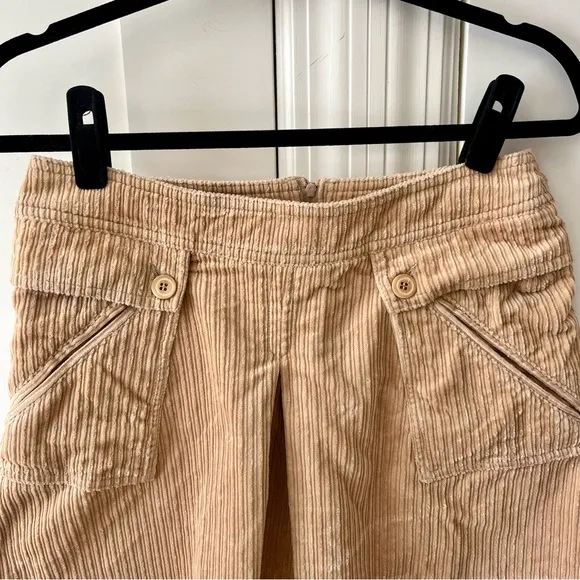 Cerruti Jeans Corduroy Pleated Mini Skirt Tan Sz S