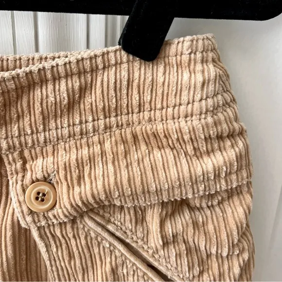 Cerruti Jeans Corduroy Pleated Mini Skirt Tan Sz S