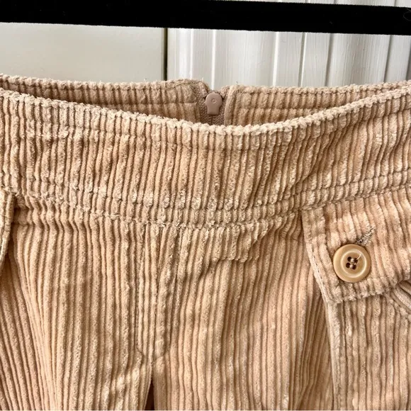 Cerruti Jeans Corduroy Pleated Mini Skirt Tan Sz S