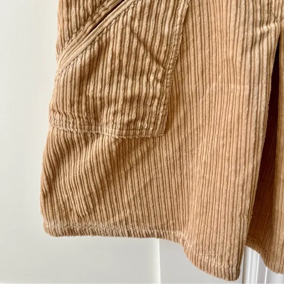 Cerruti Jeans Corduroy Pleated Mini Skirt Tan Sz S