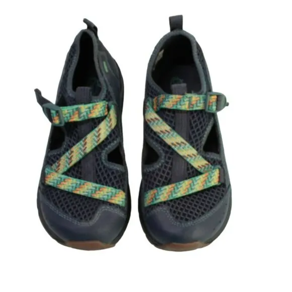 Chaco Odyssey Blue Mesh Pull Tab Adjustable Buckle Hiking Shoes Size 2 Youth
