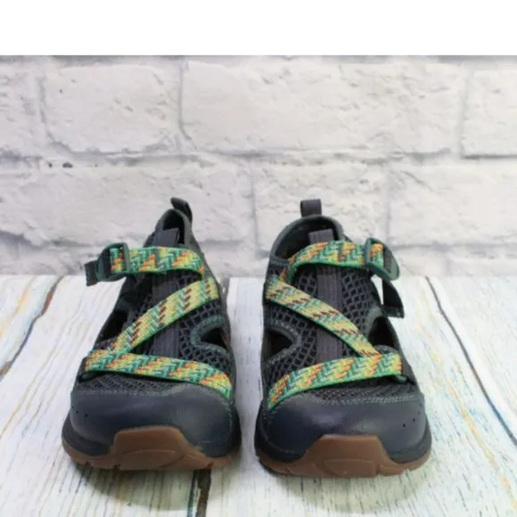 Chaco Odyssey Blue Mesh Pull Tab Adjustable Buckle Hiking Shoes Size 2 Youth