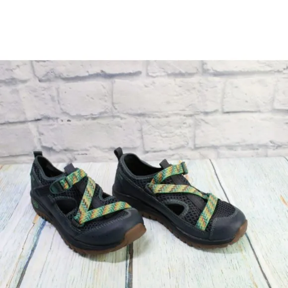 Chaco Odyssey Blue Mesh Pull Tab Adjustable Buckle Hiking Shoes Size 2 Youth