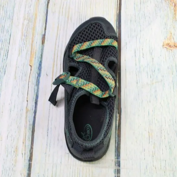 Chaco Odyssey Blue Mesh Pull Tab Adjustable Buckle Hiking Shoes Size 2 Youth